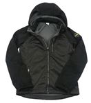 Čierno-tmavosivá softshellová bunda s kapucňou Pocopiano
