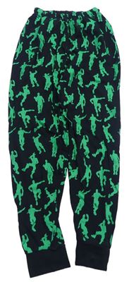 Černo-zelené pyžamové kalhoty s potiskem zn. The Pyjama Factory