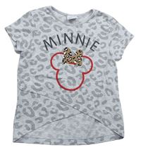 Světlešedé tričko s leopardím vzorem a Minnie zn. M&Co.
