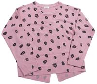 Růžový lehký svetr s leopardím vzorem zn. Next