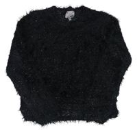 Černý chlupatý třpytivý svetr zn. Pocopiano
