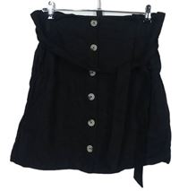 Dámská černá lněná sukně s páskem zn. New Look 