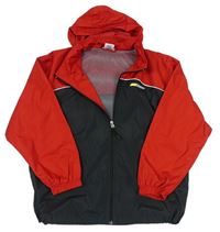 Červeno-černá šusťáková sportovní funkční bunda s kapucí zn. Reebok