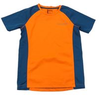 Křiklavě oranžovo-petrolejové funkční sportovní tričko s logem zn. Dare 2B