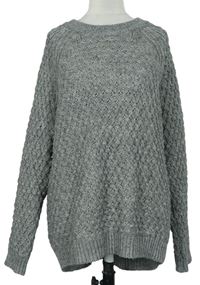 Dámský šedý vzorovaný svetr zn. H&M