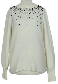 Dámský smetanový svetr s korálky zn. H&M