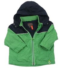 Zeleno-tmavomodrá šusťáková jarní bunda s kapucí zn. Esprit