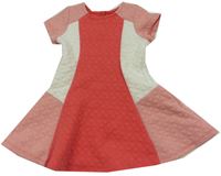 Korálovo-bílo-růžové vzorované šaty zn. YD