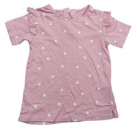 Růžové puntíkaté tričko s volánky zn. M&S