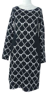 Dámské černo-bílé vzorované pletené šaty zn. Comma 