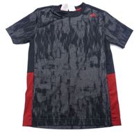 Černo-antracitové vzorované sportovní tričko zn. Adidas