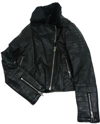 Černá koženková bunda s kožíškem zn. Candy Couture 