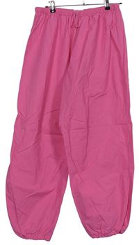 Dámské růžové plátěné cuff kalhoty zn. Primark 