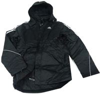 Černá šusťáková zimní bunda s odepínací kapucí zn. Adidas
