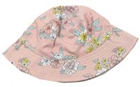 Růžový květovaný klobouk zn. F&F