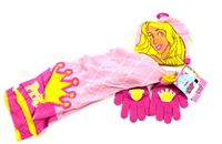 3Set - Růžovo-tmavorůžová čepice se Šípkovou Růženkou + šála + rukavice zn. Disney