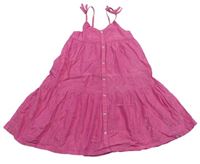 Růžové pruhované třpytivé šaty s knoflíčky zn. H&M