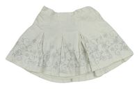 Bílá manšestrová sukně s vločkami a vzorem zn. Mothercare