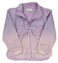 Fialovo-růžová šusťáková jarní bunda zn. H&M