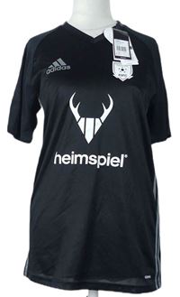 Pánský černý fotbalový dres s potiskem zn. Adidas 