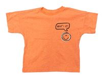 Neonově oranžové melírované tričko se smajlíkem zn. George