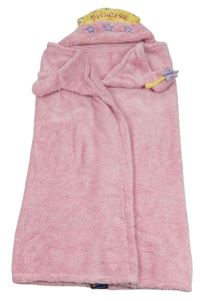 Růžová chlupatá deka s korunkou 