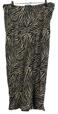 Dámská černo-béžová vzorovaná midi sukně zn. F&F