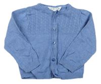 Modrý propínací svetr s dirkovaným vzorem zn. M&Co.