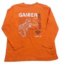 Oranžové triko s nápisem zn. Primark