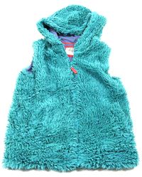Modrozelená chlupatá vesta s kapucí zn. Mini Boden