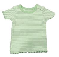 Bílo-zelené pruhované tričko zn. M&S