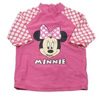 Růžové UV tričko s Minnií a puntíky zn. Disney