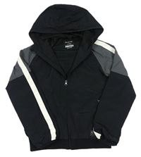 Černo-šedo-bílá šusťáková jarní bunda s kapucí zn. Primark