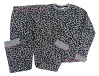 Šedo-černé pyžamo s leopardím vzorem zn. Lily & Dan