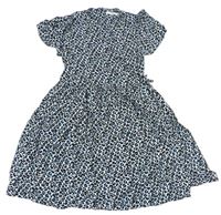 Světlešedo-černo-modré šaty s leopardím vzorem zn. M&S