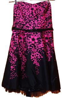 Dámské černo-růžové květované šaty zn. Jane Norman 