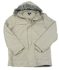 Béžová šusťáková zimní bunda s kapucí zn. New Look
