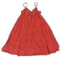 Červené puntíkované plátěné šaty zn. H&M