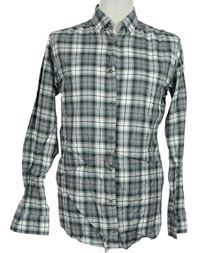 Pánská khaki-šedo-bílá kostkovaná košile zn. Jack&Jones 