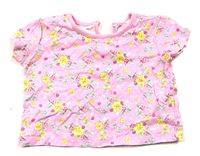 Růžové květované tričko zn. F&F