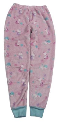 Růžové chlupaté pyžamové kalhoty s pudly zn. St. Bernard