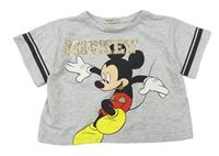 Světlešedé melírované oversize tričko s Mickeym zn. Disney