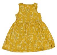 Hořčicové šaty se žirafami zn. F&F