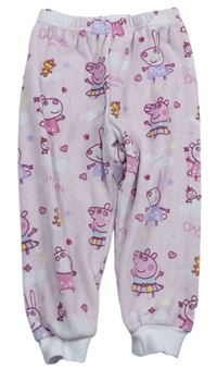 Světlerůžové plyšové pyžamové kalhoty Prasátko Peppa zn. George