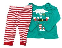 Zeleno-červené vánoční pyžamo - Elf