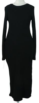 Dámské černé žebrované svetrové midi šaty zn. River Island 