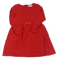 Červené krajkované šaty zn. H&M