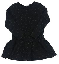 Černé puntíkaté teplákové šaty zn. H&M