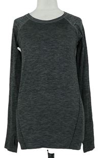 Dámské šedo-černé melírované funkční triko zn. H&M