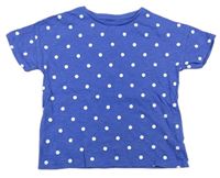 Cobaltově modro-bílé puntíkaté melírované tričko zn. F&F